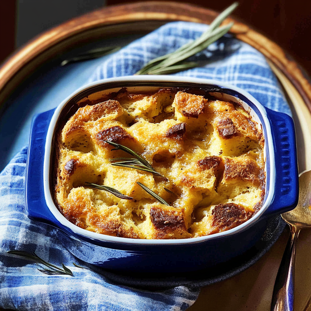 Recipe preparation for Savoury Bread Pudding