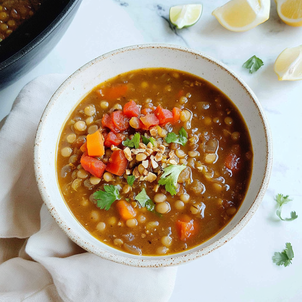Recipe preparation for Coconut Lemongrass Lentil Soup