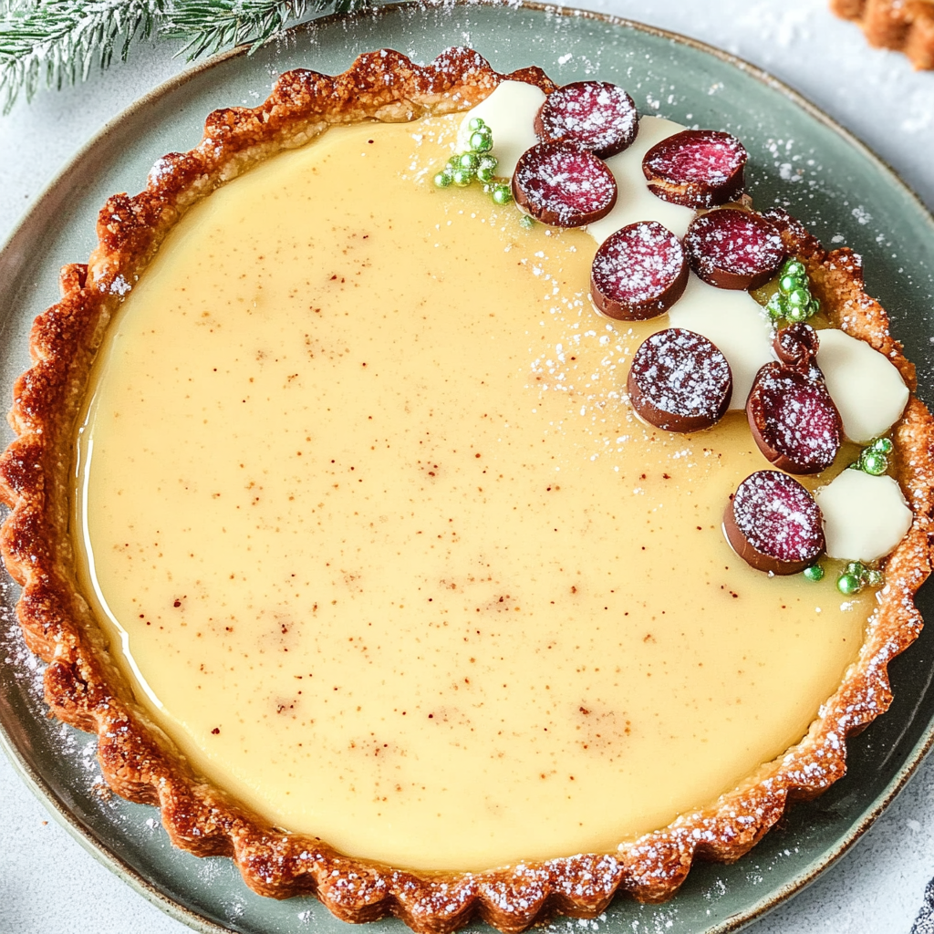 Recipe preparation for Eggnog Custard Tart
