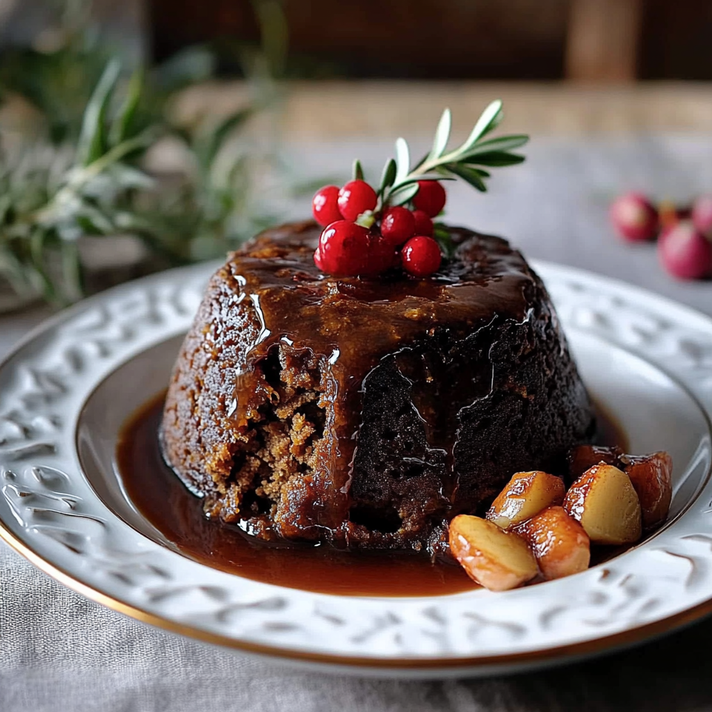 Recipe preparation for Christmas Pudding with Brandy Sauce