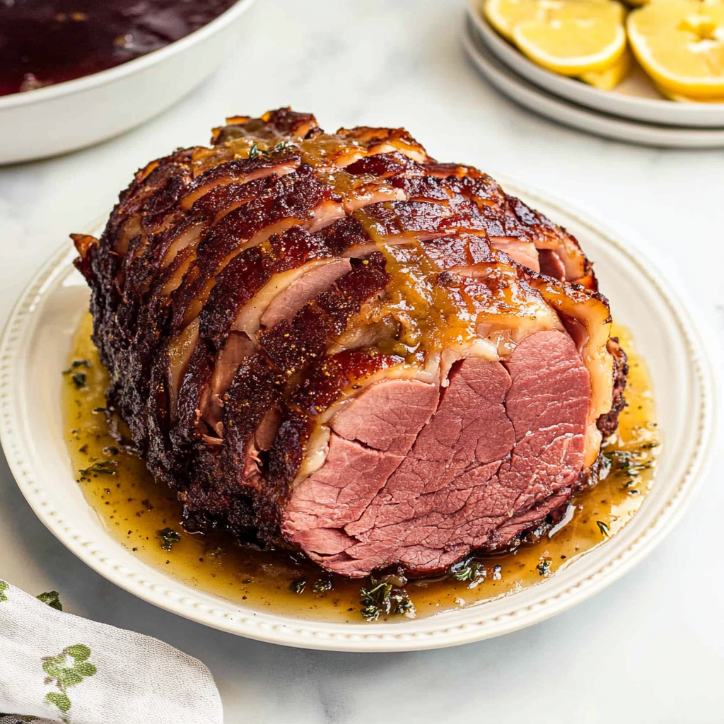 Recipe preparation for Maple Glazed Ham