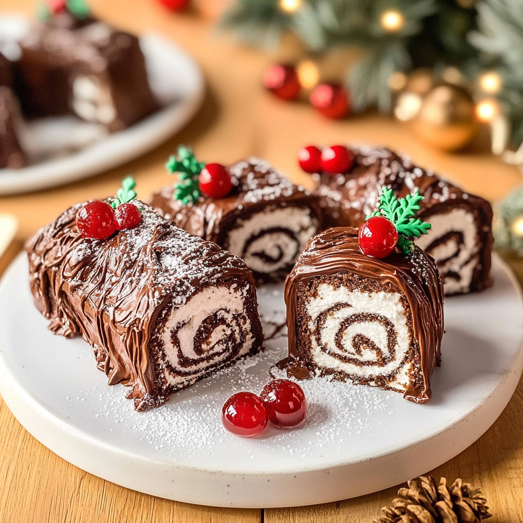 Recipe preparation for Mini Yule Log Shots