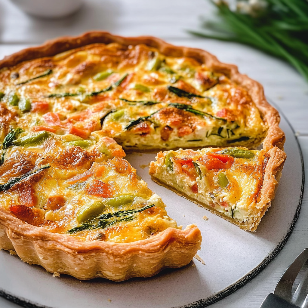 Recipe preparation for Smoked Salmon Quiche