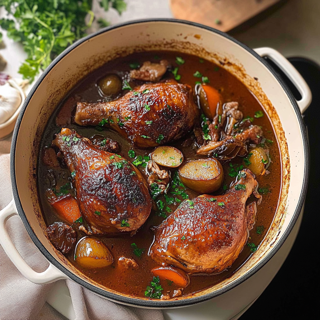 Recipe preparation for Coq au Vin