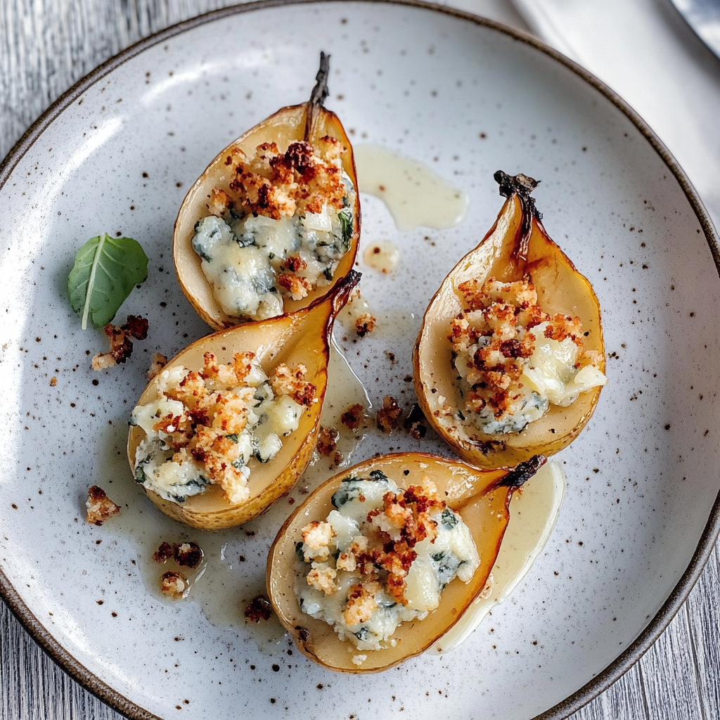 Recipe preparation for Stilton Stuffed Pears