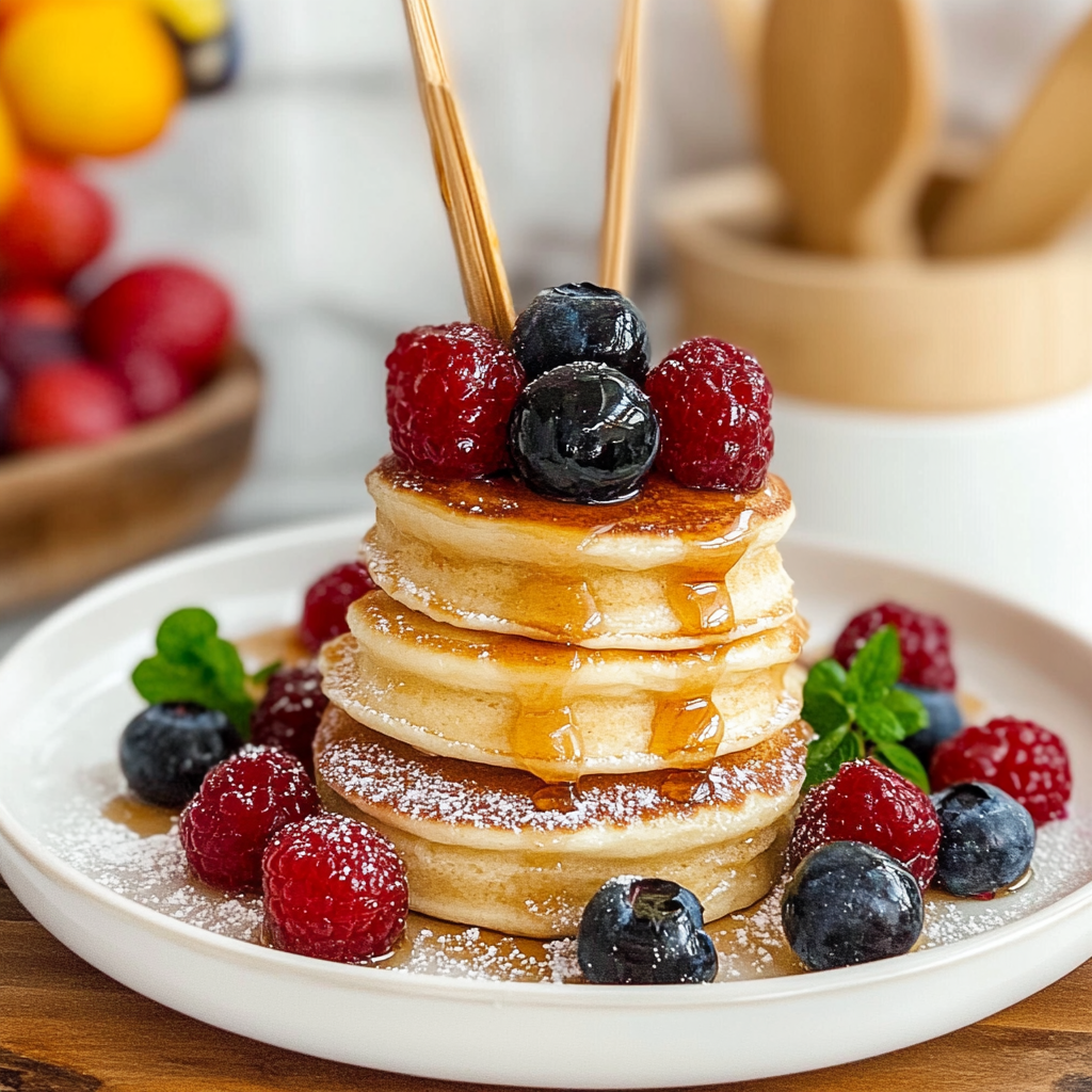 Recipe preparation for Mini Pancake Stacks