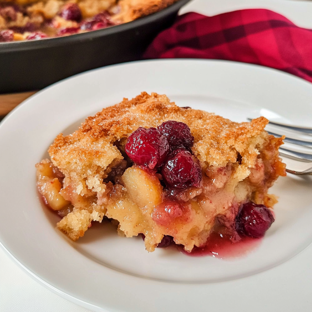 Recipe preparation for Apple Cranberry Christmas Dump Cake