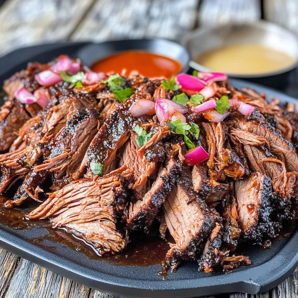 Recipe preparation for Smoky Bourbon Pulled Beef