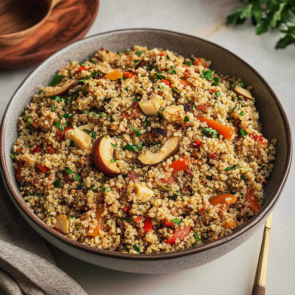 Recipe preparation for Holiday Herb Quinoa Pilaf