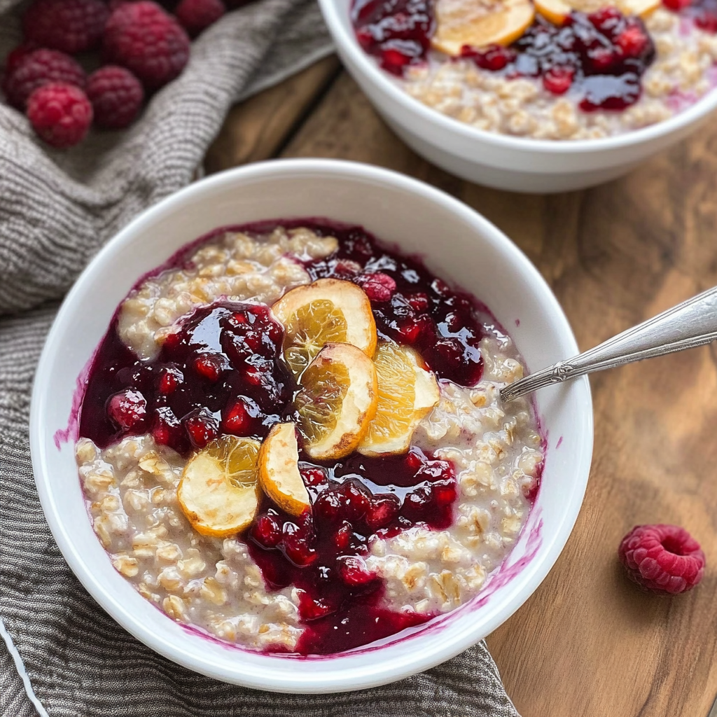 Recipe preparation for Cranberry Orange Steel Cut Oatmeal