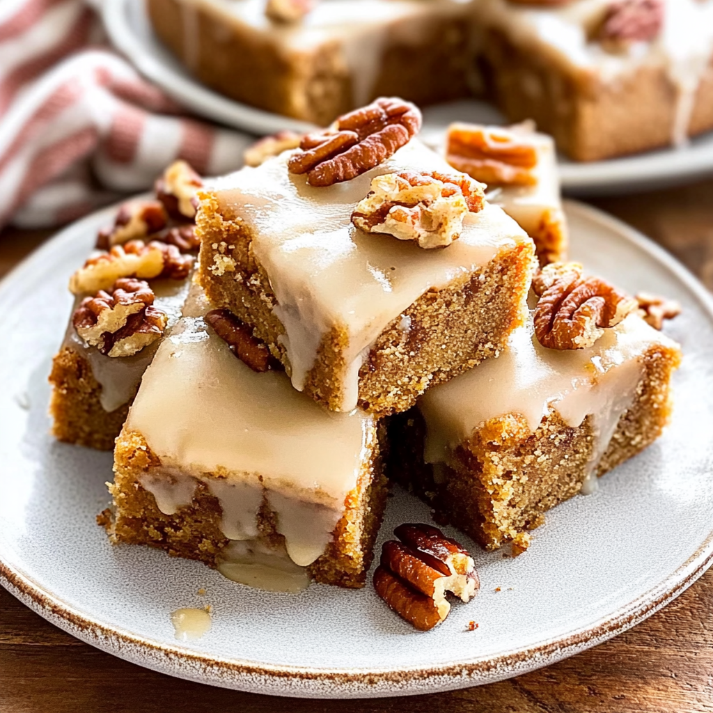 Recipe preparation for maple pecan blondies