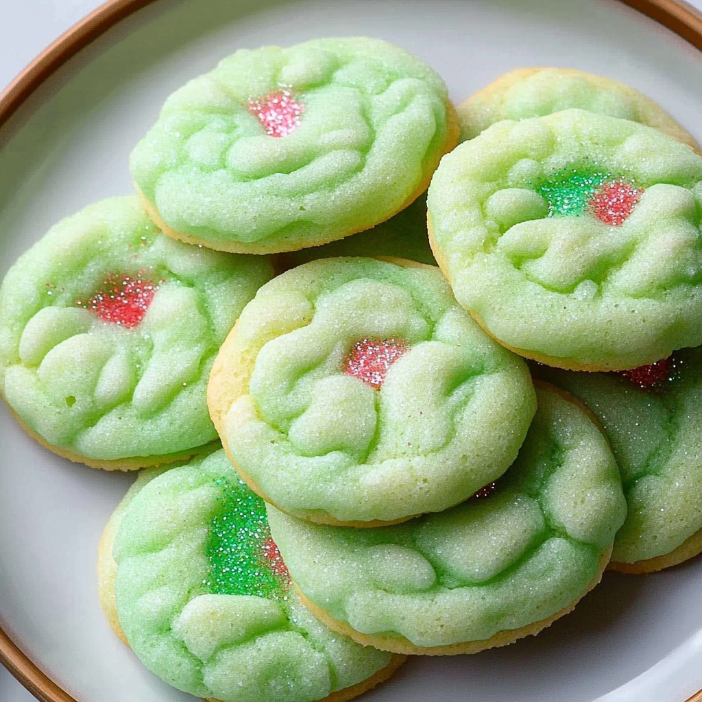 Recipe preparation for The Grinch Sugar Cookies