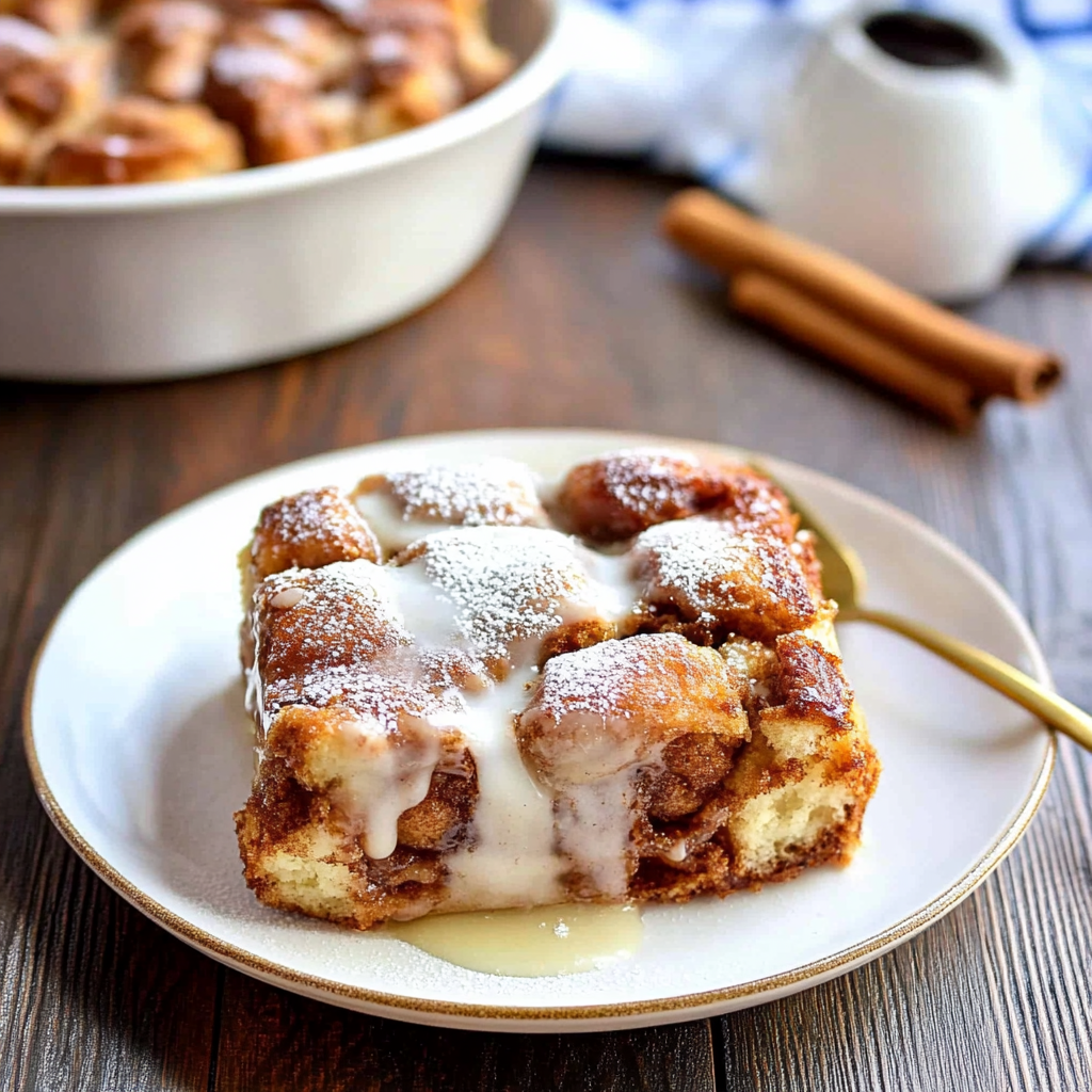 Recipe preparation for Overnight Cinnamon Roll French Toast Casserole (Highly Viral)