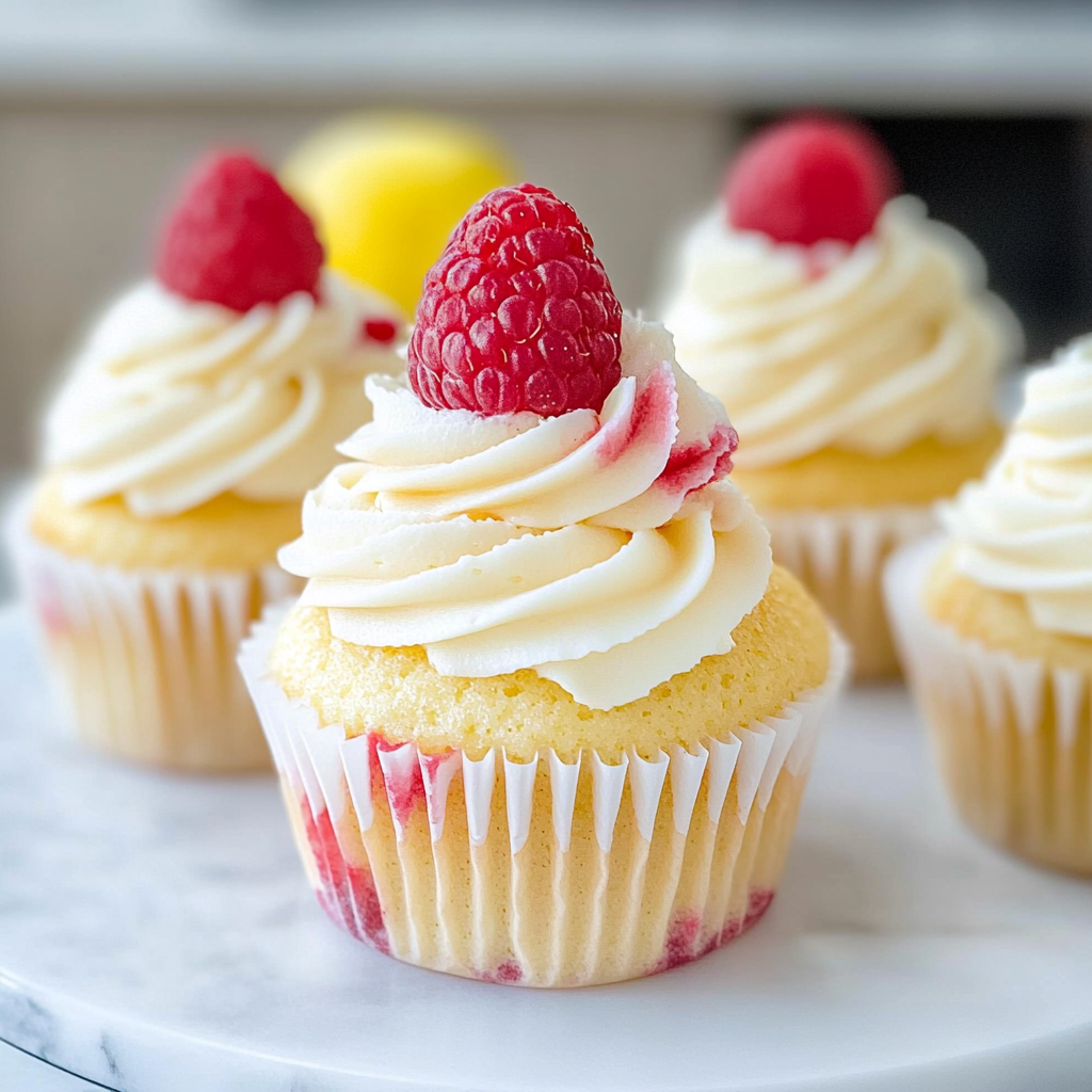 Recipe preparation for Lemon Raspberry Cupcakes