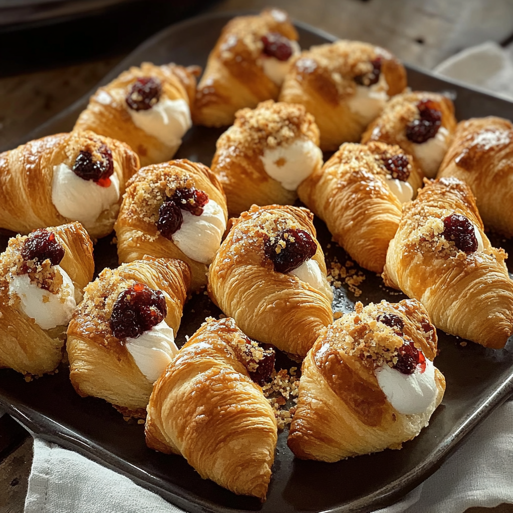 Recipe preparation for Cranberry Cream Cheese Crescent Bites
