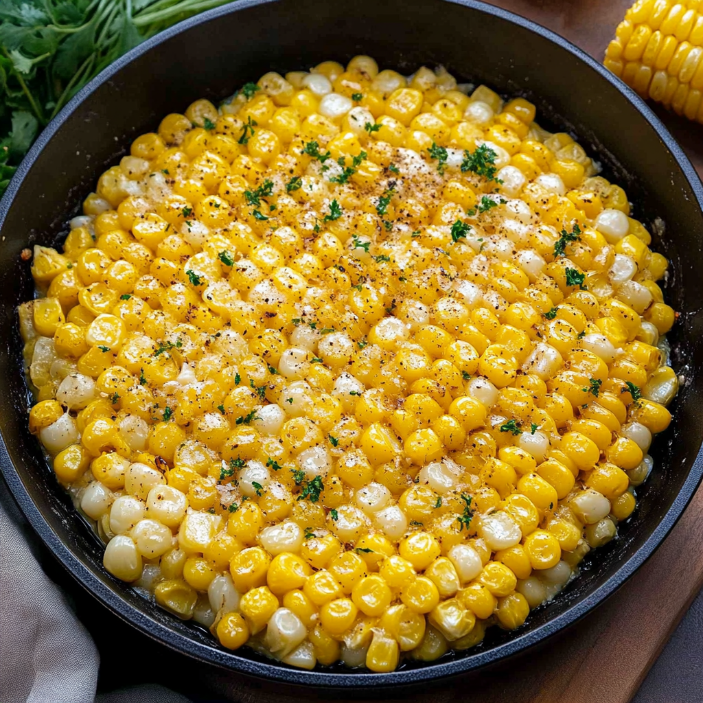 Recipe preparation for Sweet & Salty Honey Butter Skillet Corn