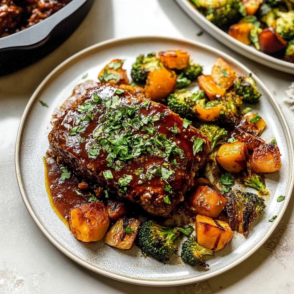 Recipe preparation for sheet pan meatloaf and veggies