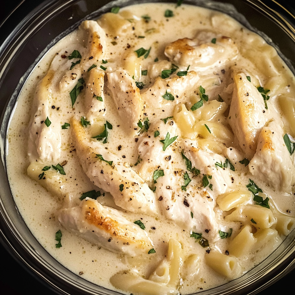 Recipe preparation for Slow Cooker Chicken Alfredo