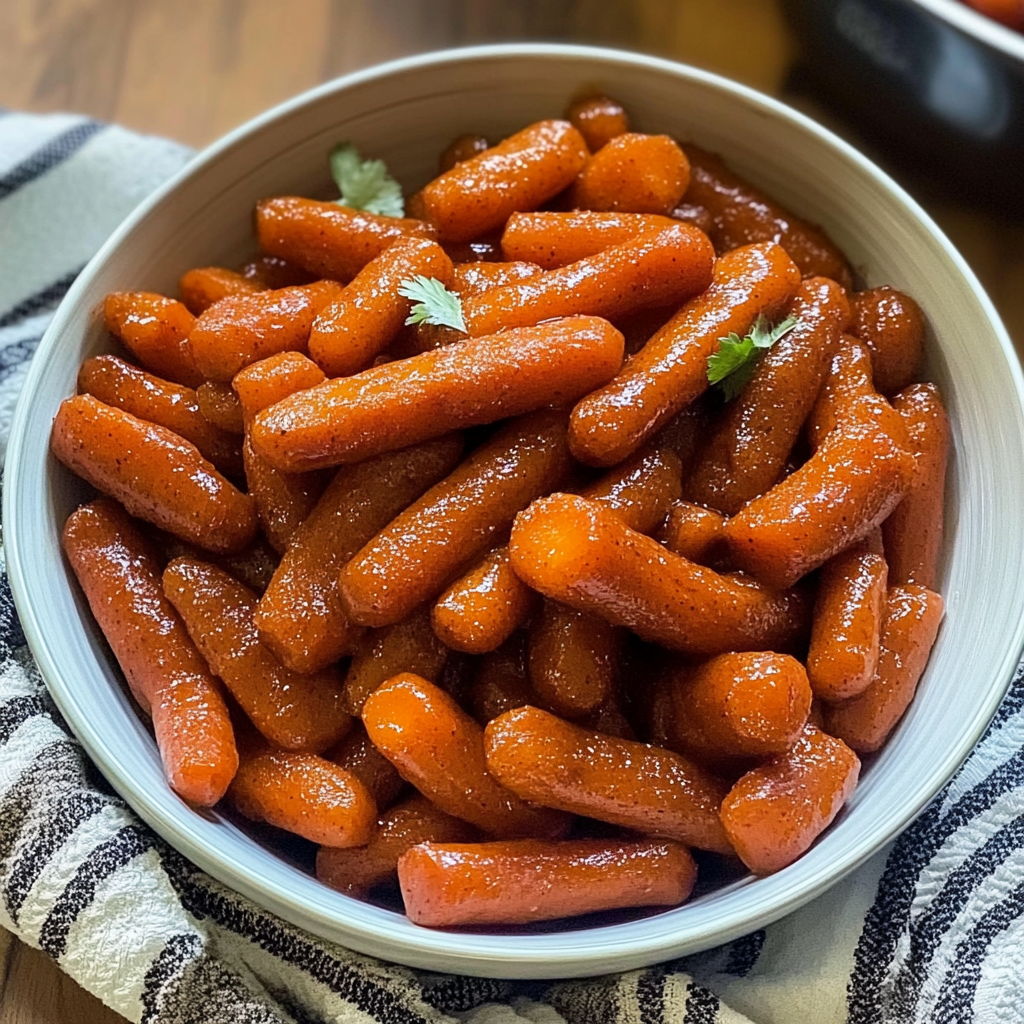 Recipe preparation for slow cooker maple and brown sugar carrots