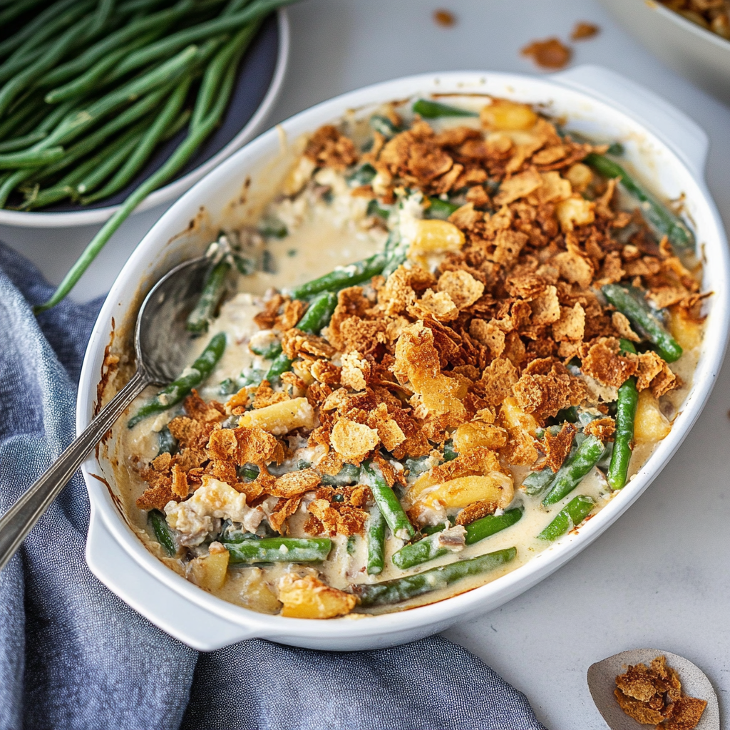 Recipe preparation for ultimate green bean casserole