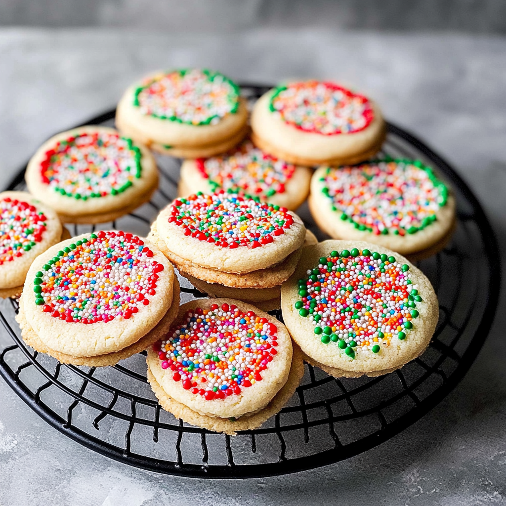 Recipe preparation for Stacked Christmas Sprinkle Cookies