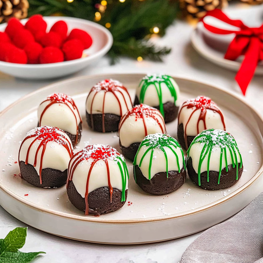 Recipe preparation for Christmas Present Oreo Truffles