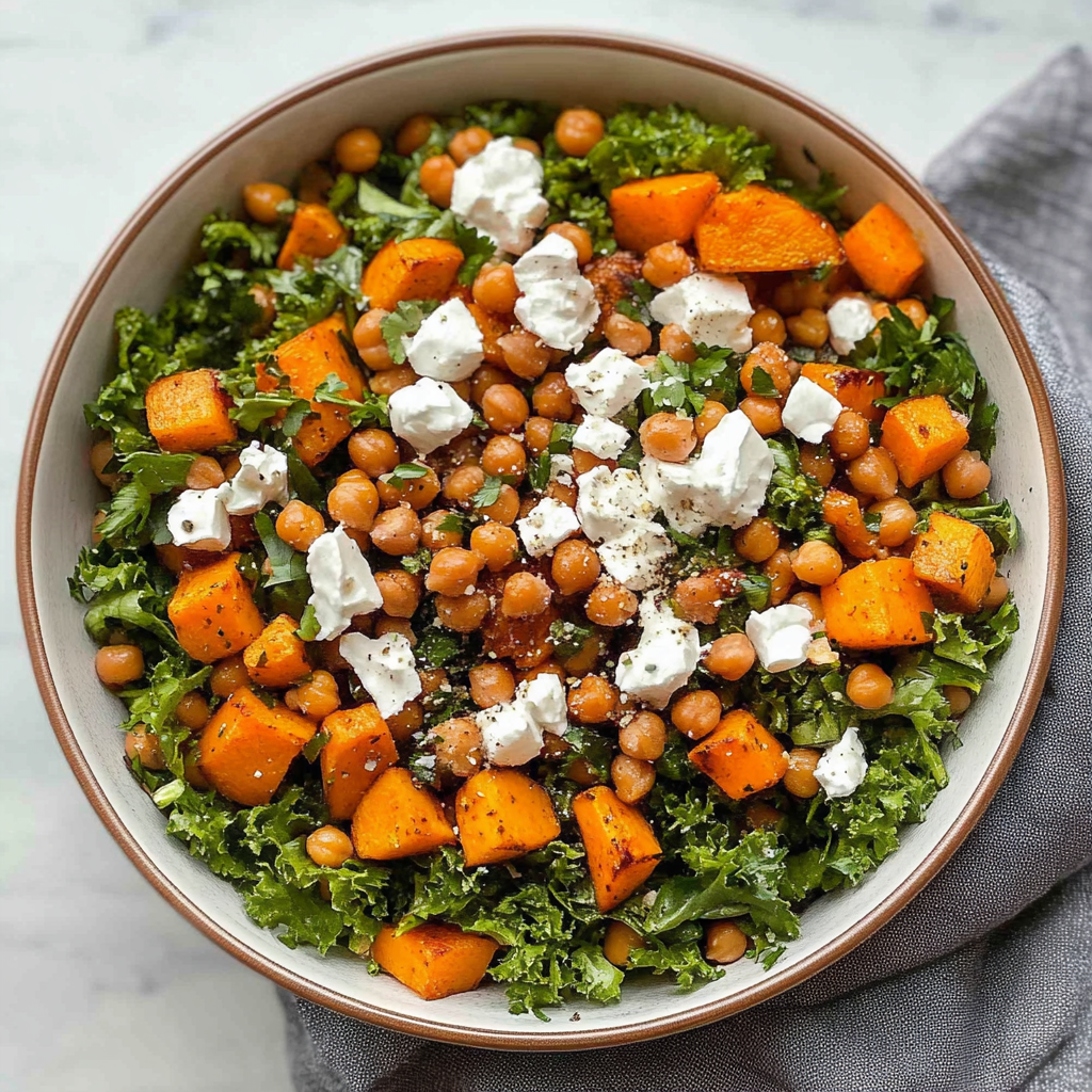 Recipe preparation for Roasted Chickpea And Sweet Potato Salad