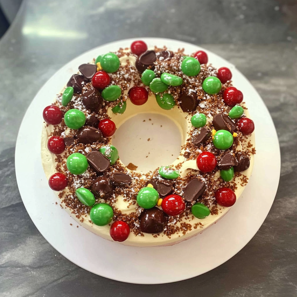 Recipe preparation for Christmas Chocolate Ripple Cake Wreath