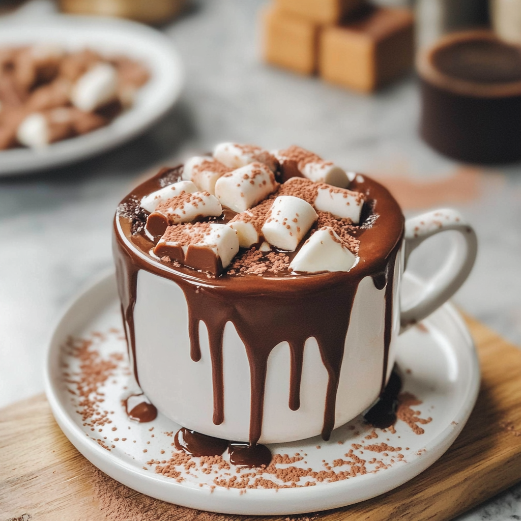 Recipe preparation for Pumpkin Nutella Hot Chocolate