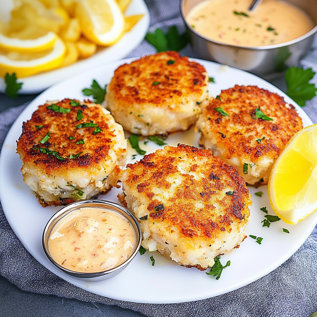 Recipe preparation for Mini Crab Cakes with Spicy Remoulade