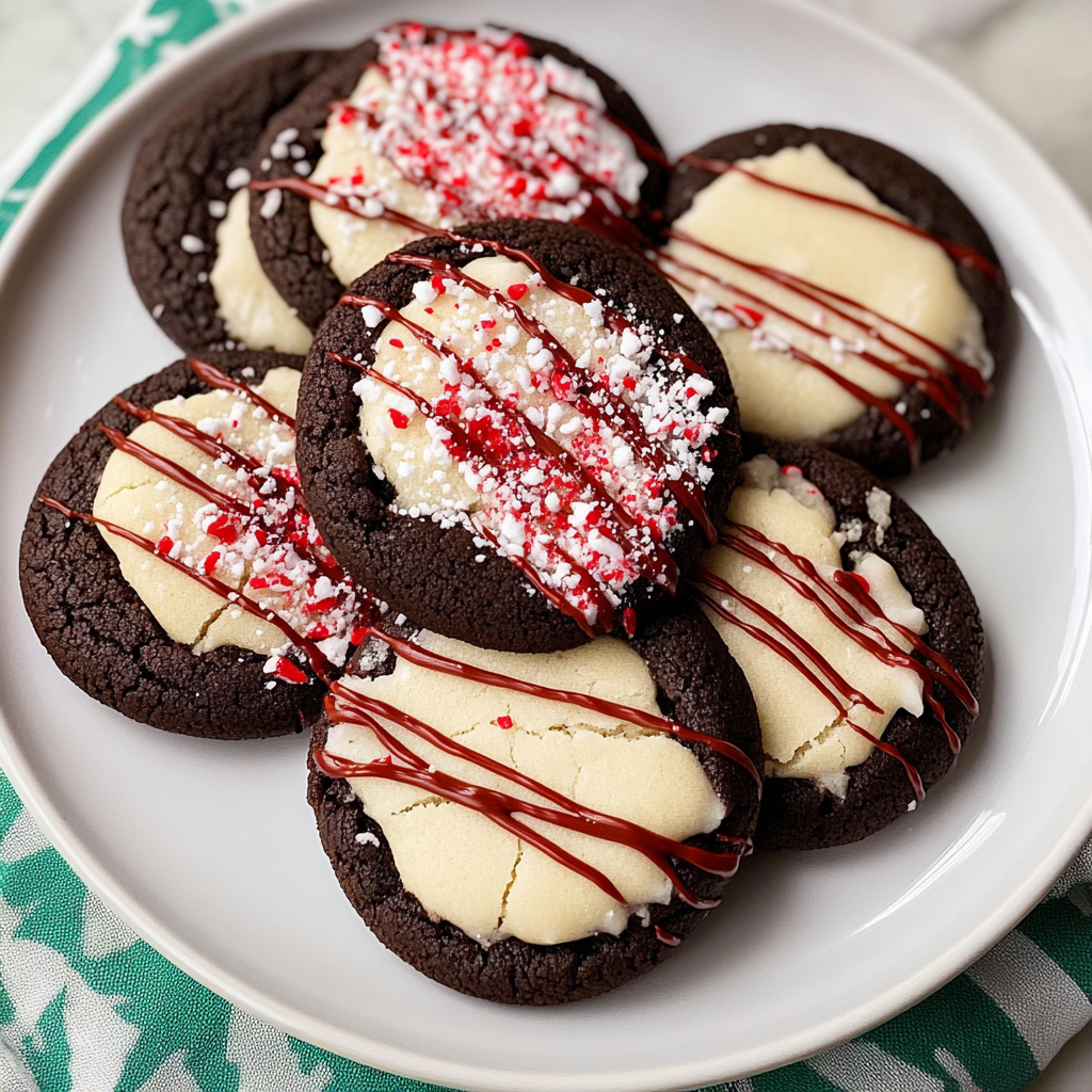 Recipe preparation for Chocolate Peppermint Cookies Dipped in White Chocolate
