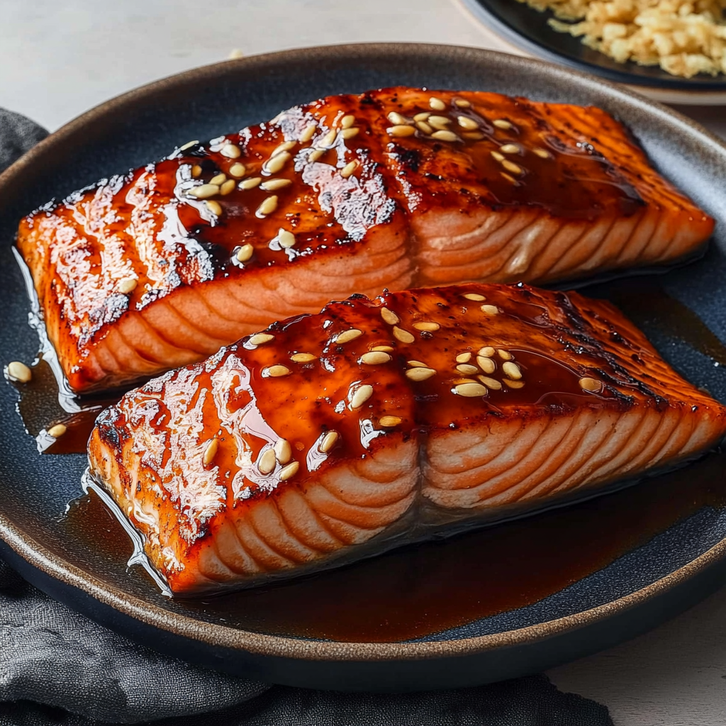 Recipe preparation for Grilled Salmon with Maple Soy Glaze