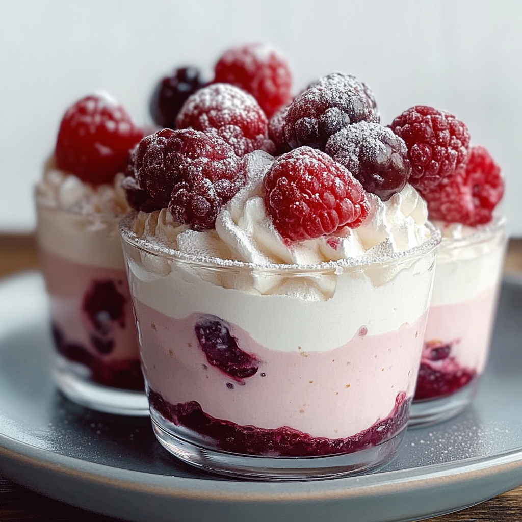 Recipe preparation for cranberry mousse cups