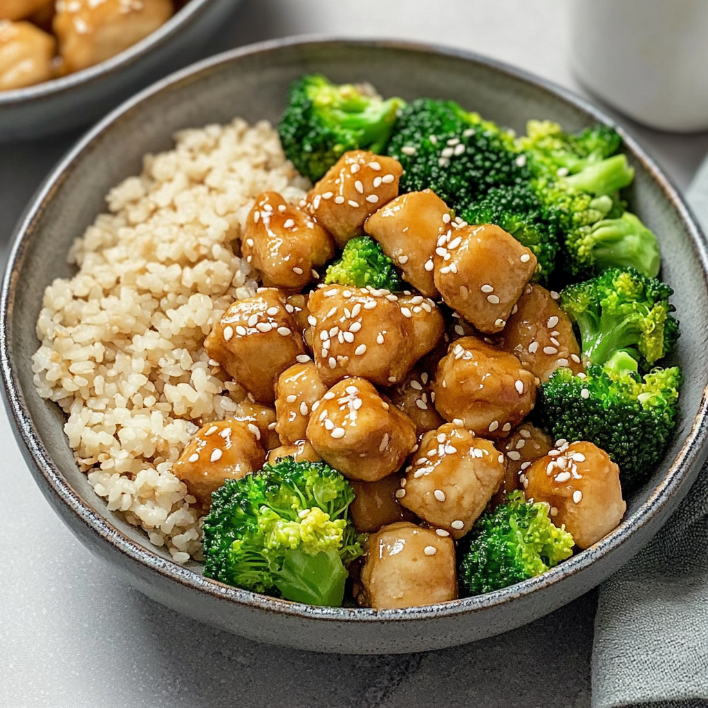 Recipe preparation for Sesame Ginger Chicken and Broccoli Meal Prep Bowls
