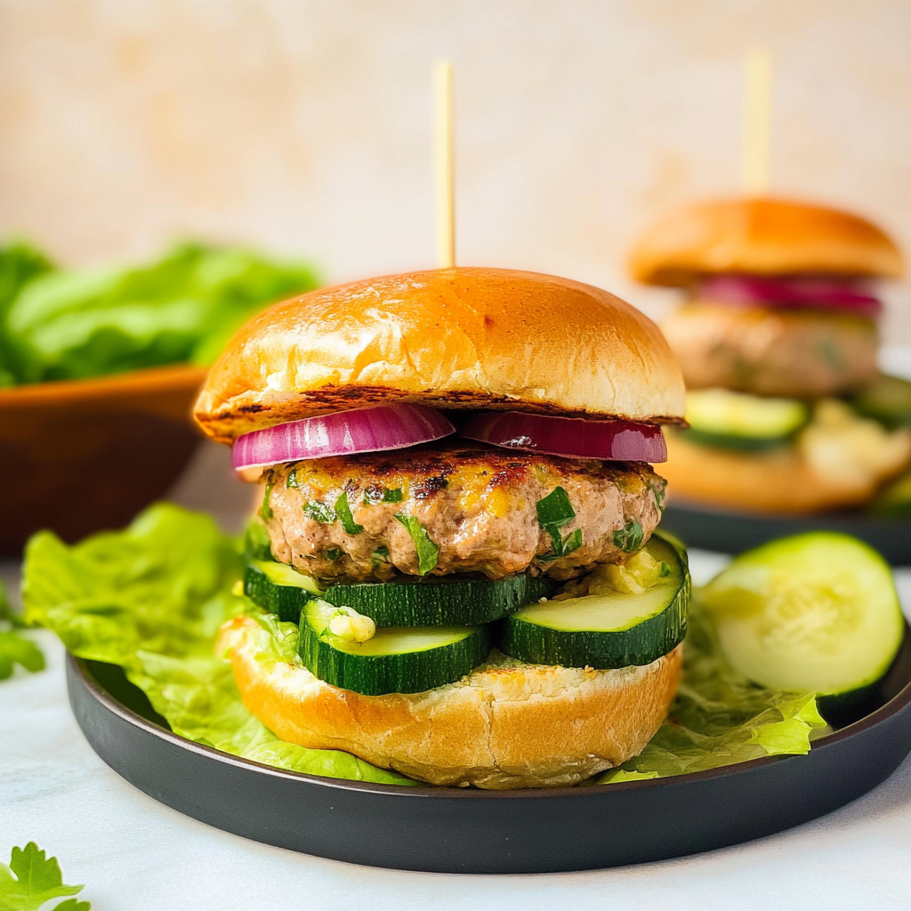 Recipe preparation for Zucchini Turkey Burgers