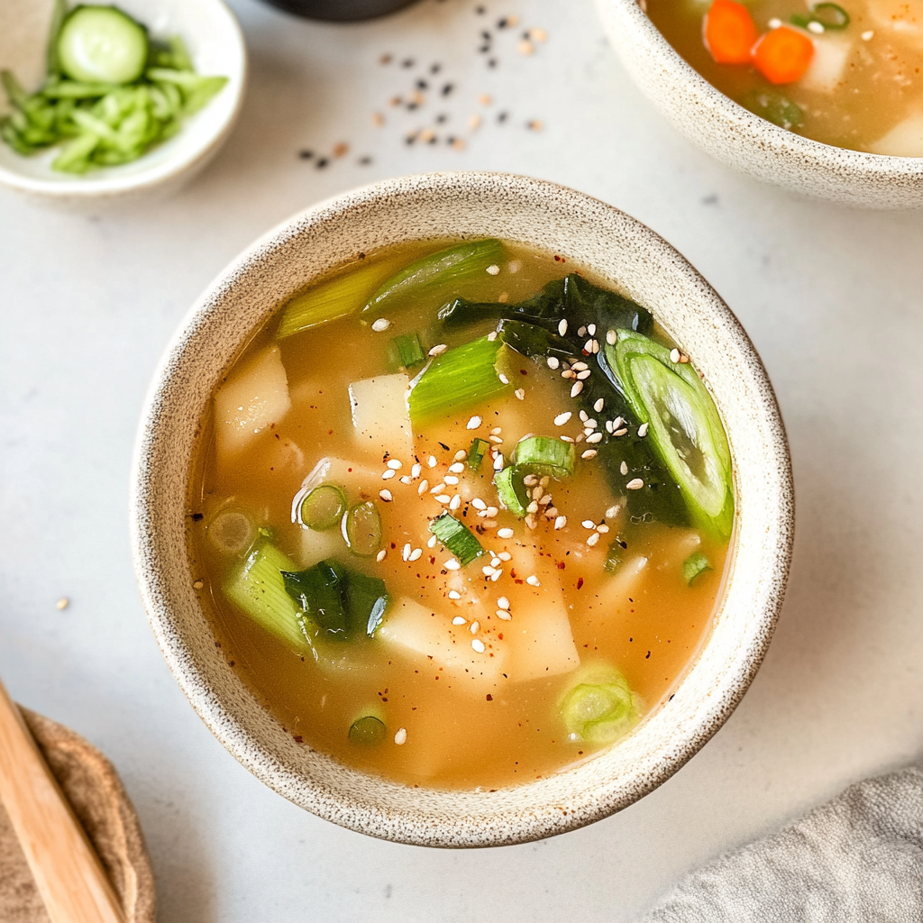 Recipe preparation for Miso Ginger Soup