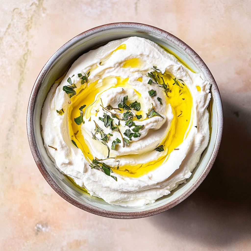Recipe preparation for Garlic Labneh Dip