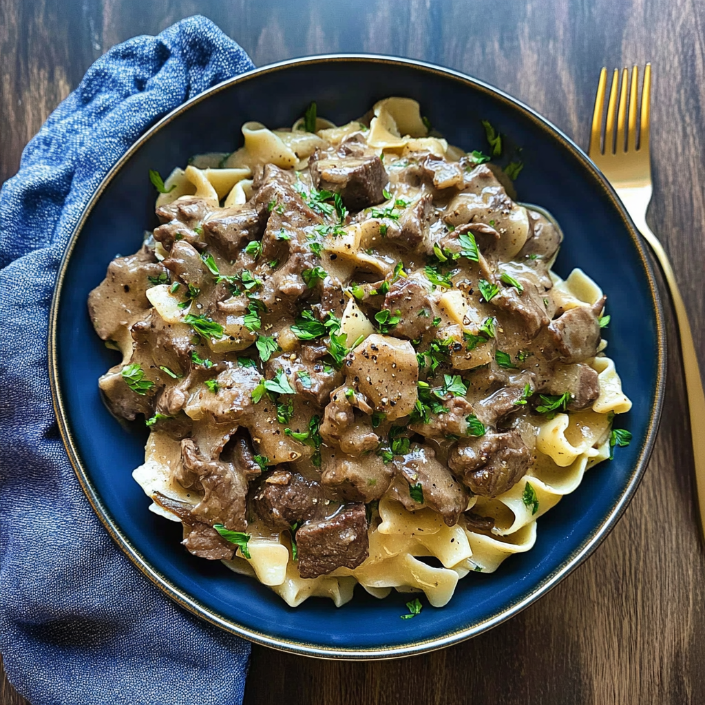 Recipe preparation for Crockpot Beef Stroganoff