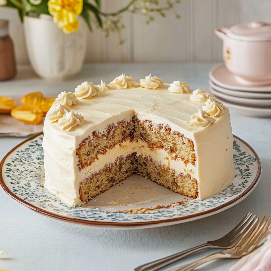 Recipe preparation for Hummingbird Cake