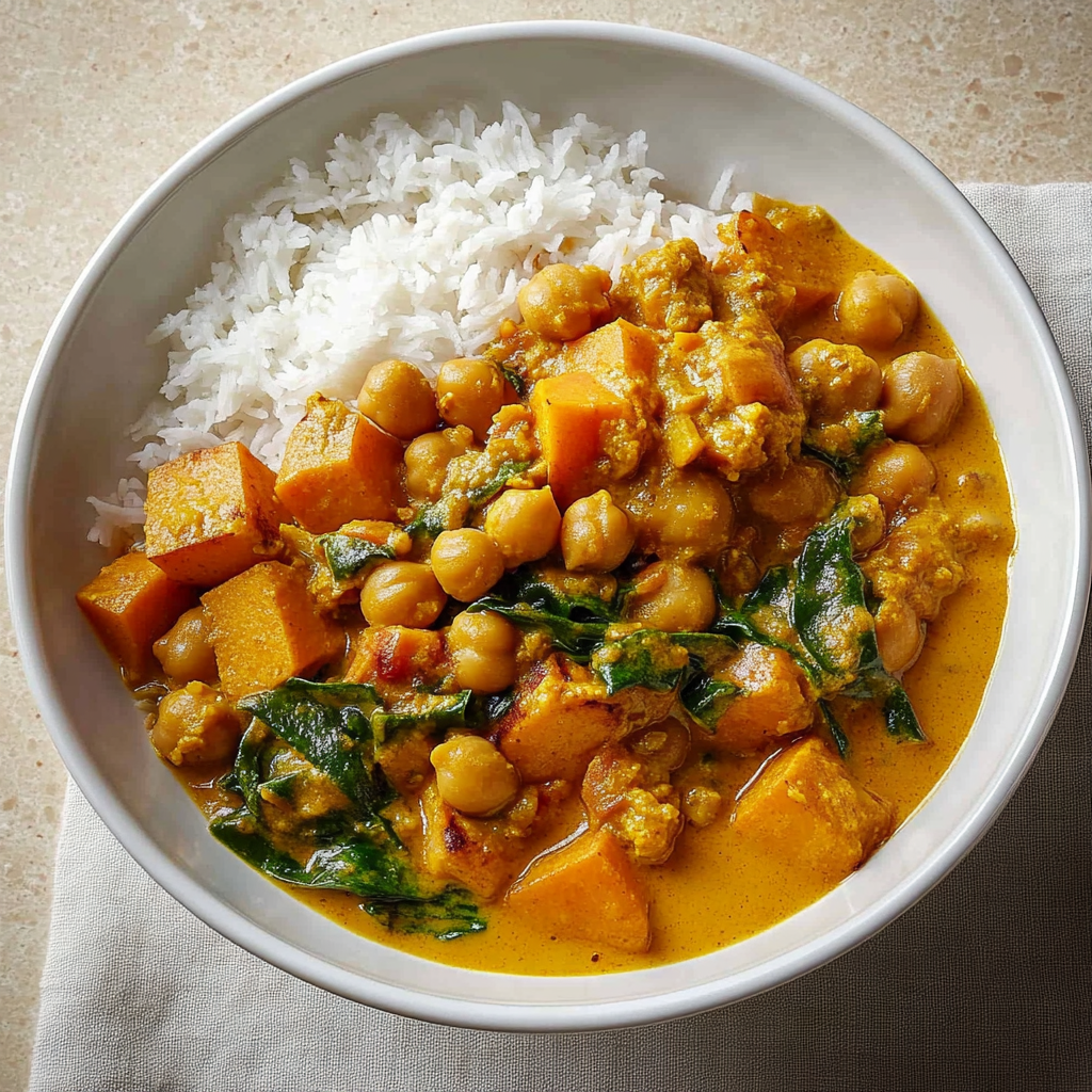 Recipe preparation for Instant Pot Coconut Curry Chickpeas & Sweet Potatoes