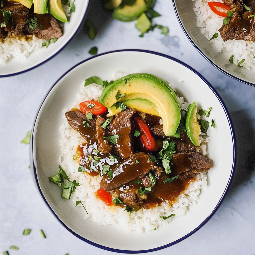 Recipe preparation for Instant Pot Spicy Korean-Style Beef & Rice Bowl