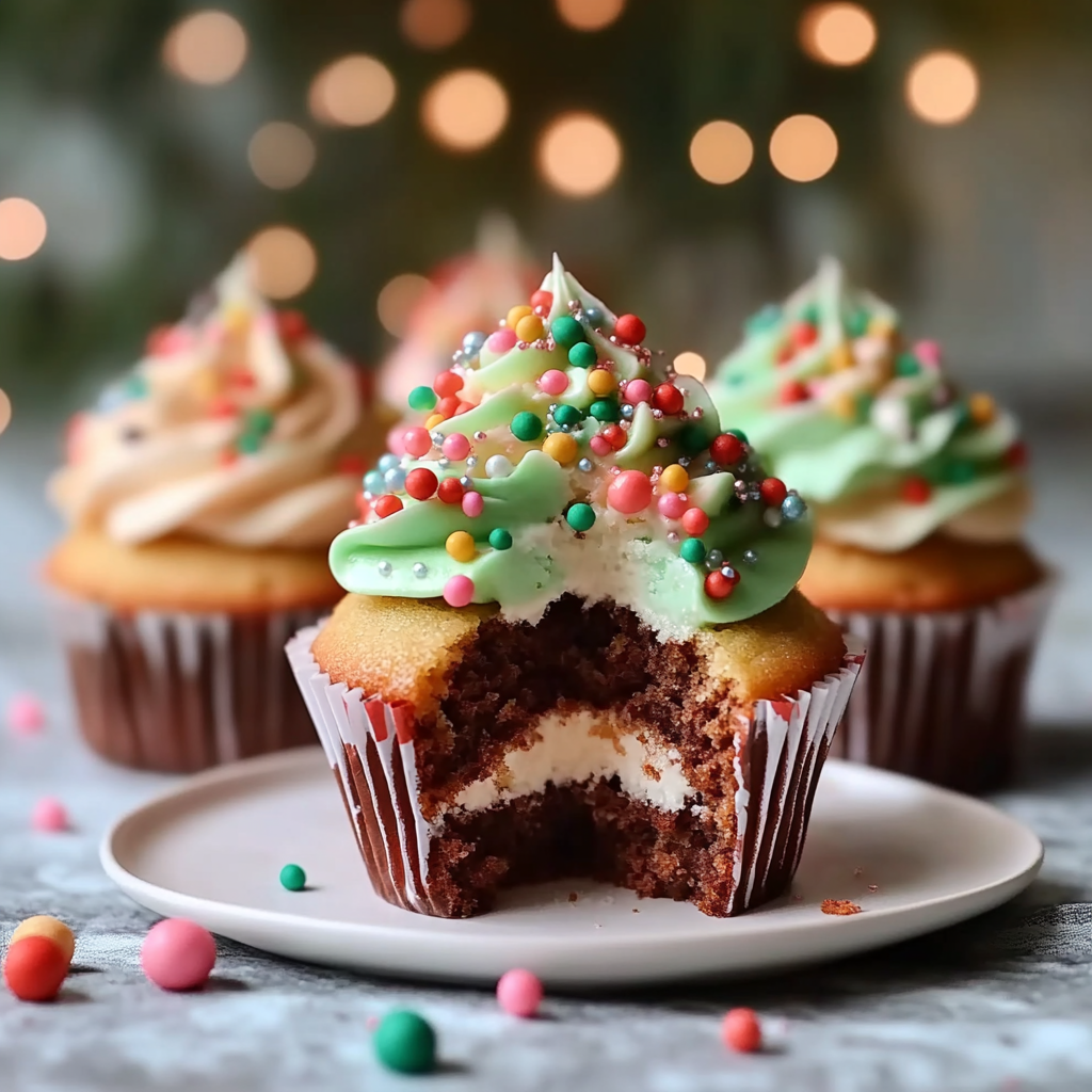 Recipe preparation for Holiday Surprise Cupcakes