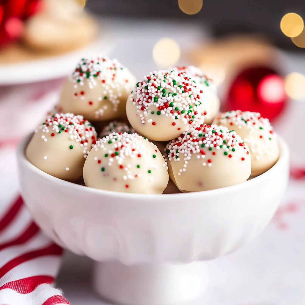 Recipe preparation for Sugar Cookie Truffles for Christmas