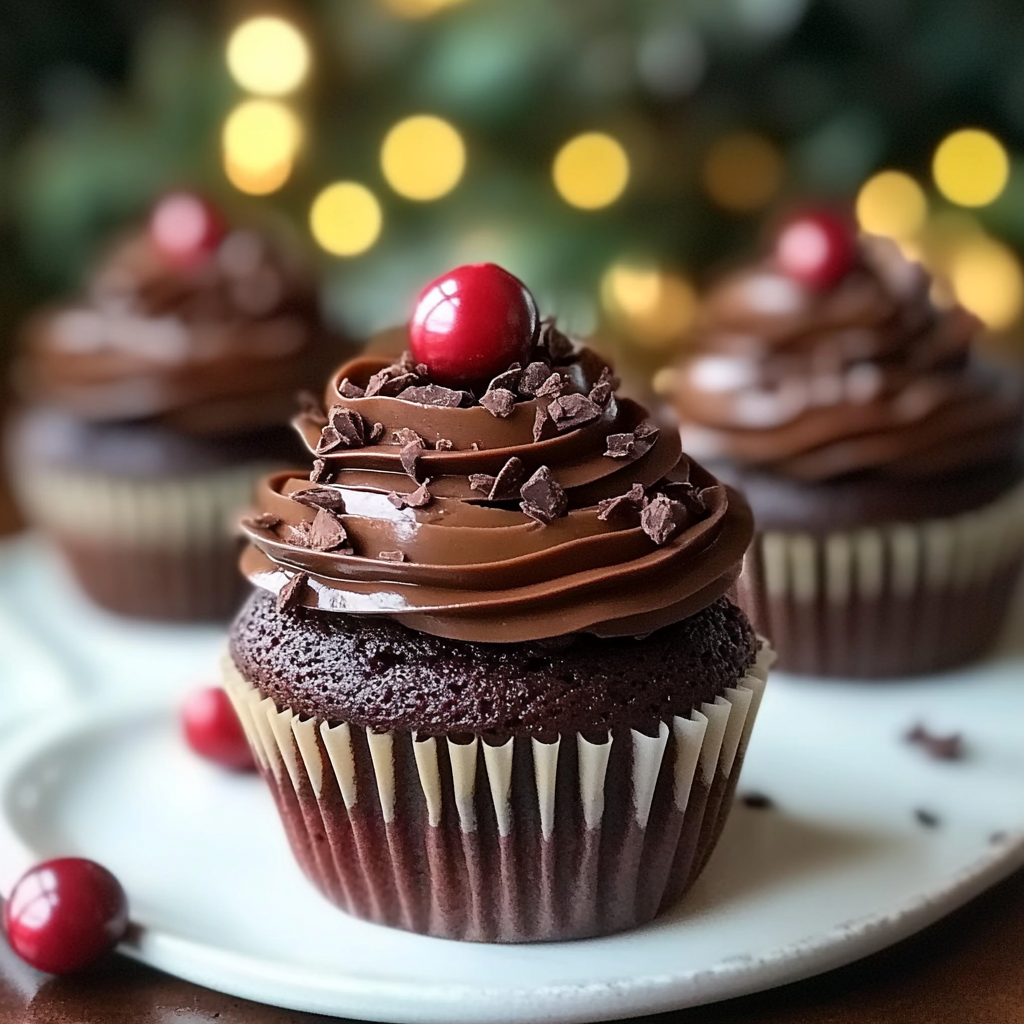 Recipe preparation for Chocolate Cranberry Cupcakes