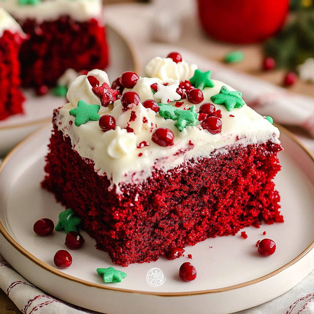 Recipe preparation for Rich Red Velvet Christmas Cake