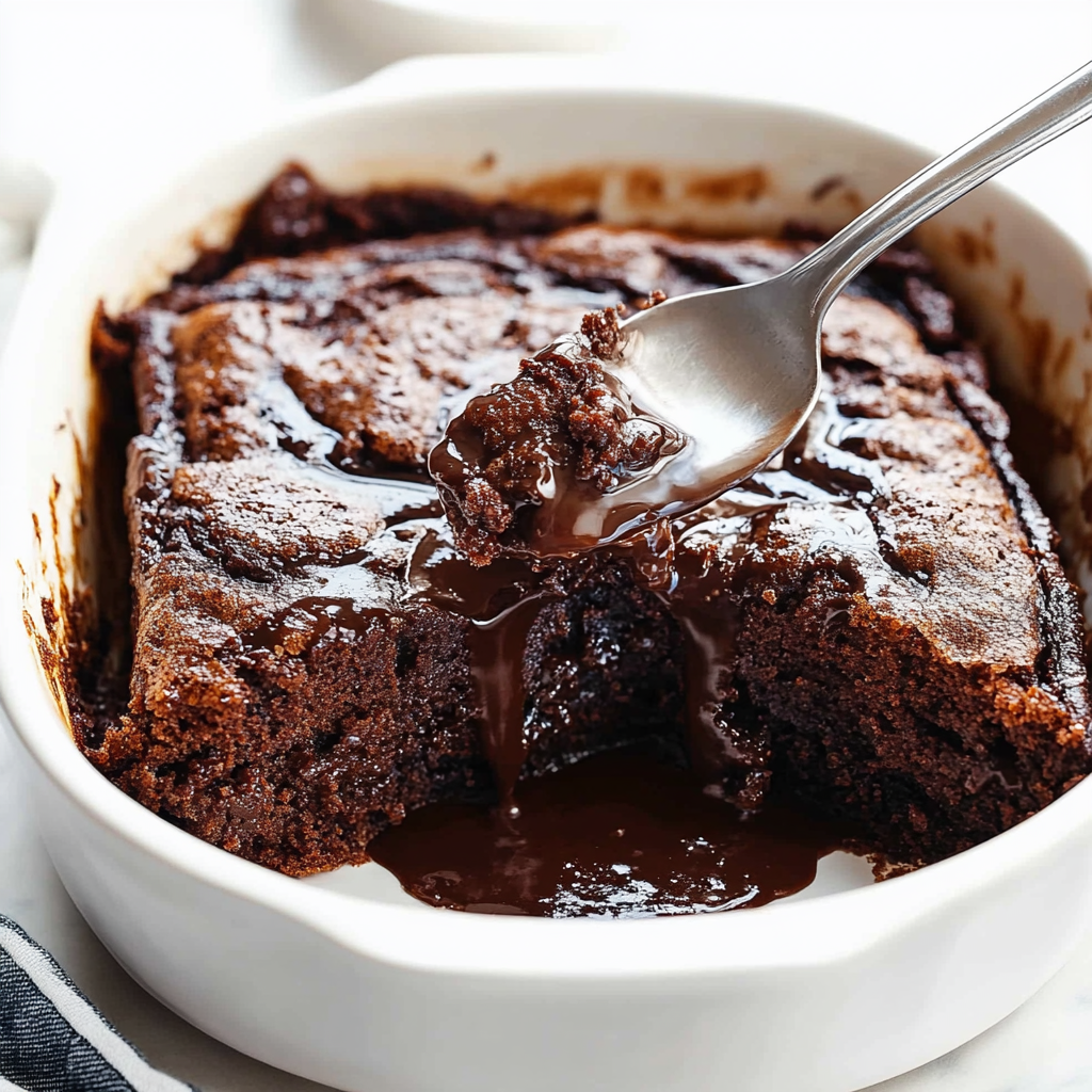 Recipe preparation for Hot Chocolate Fudge Cake