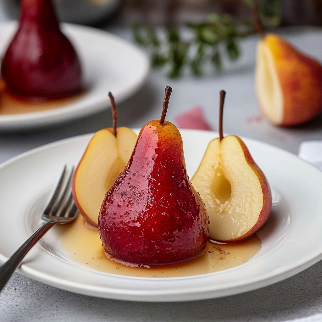 Recipe preparation for poached pears