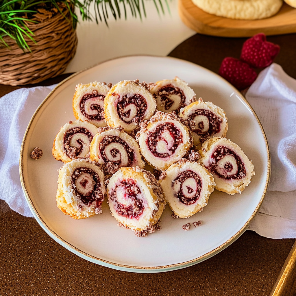 Recipe preparation for raspberry pinwheel cookies