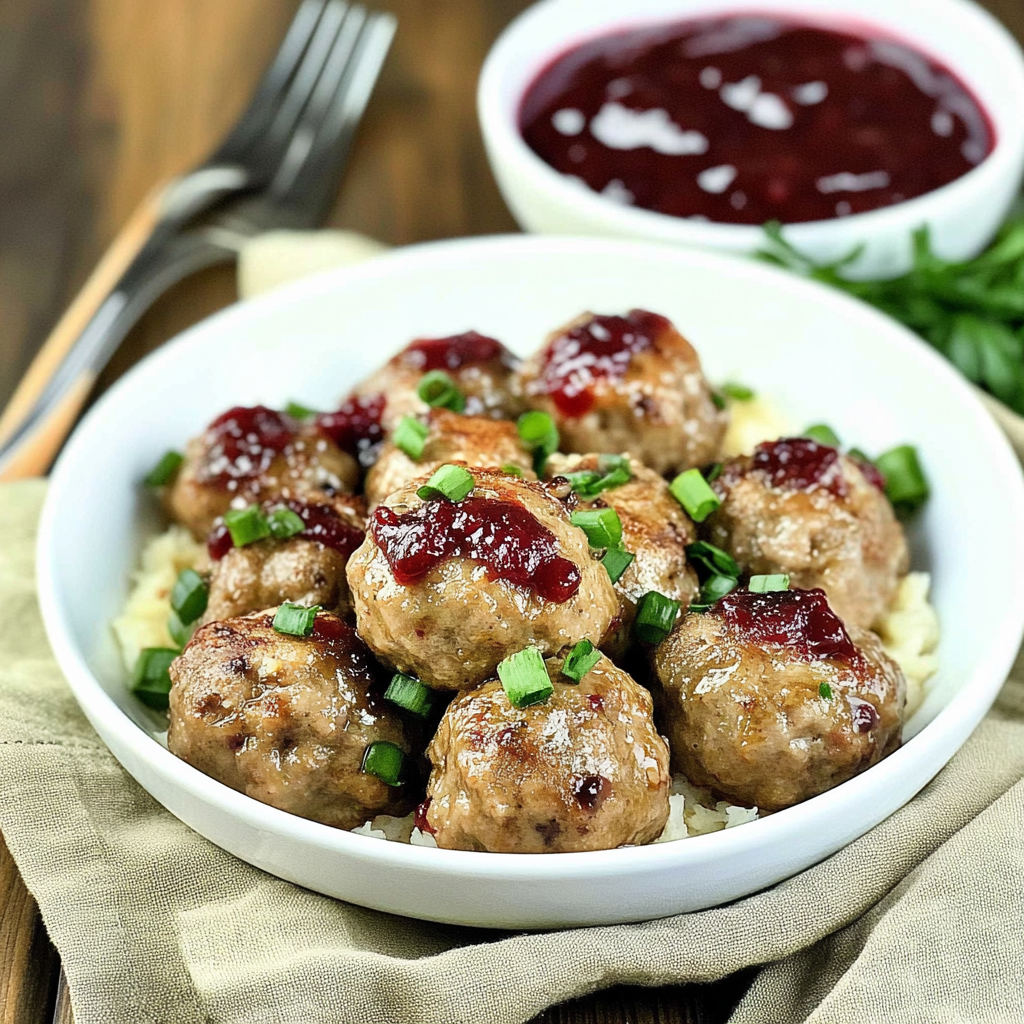 Recipe preparation for Instant Pot Swedish Meatballs with Lingonberry Jam