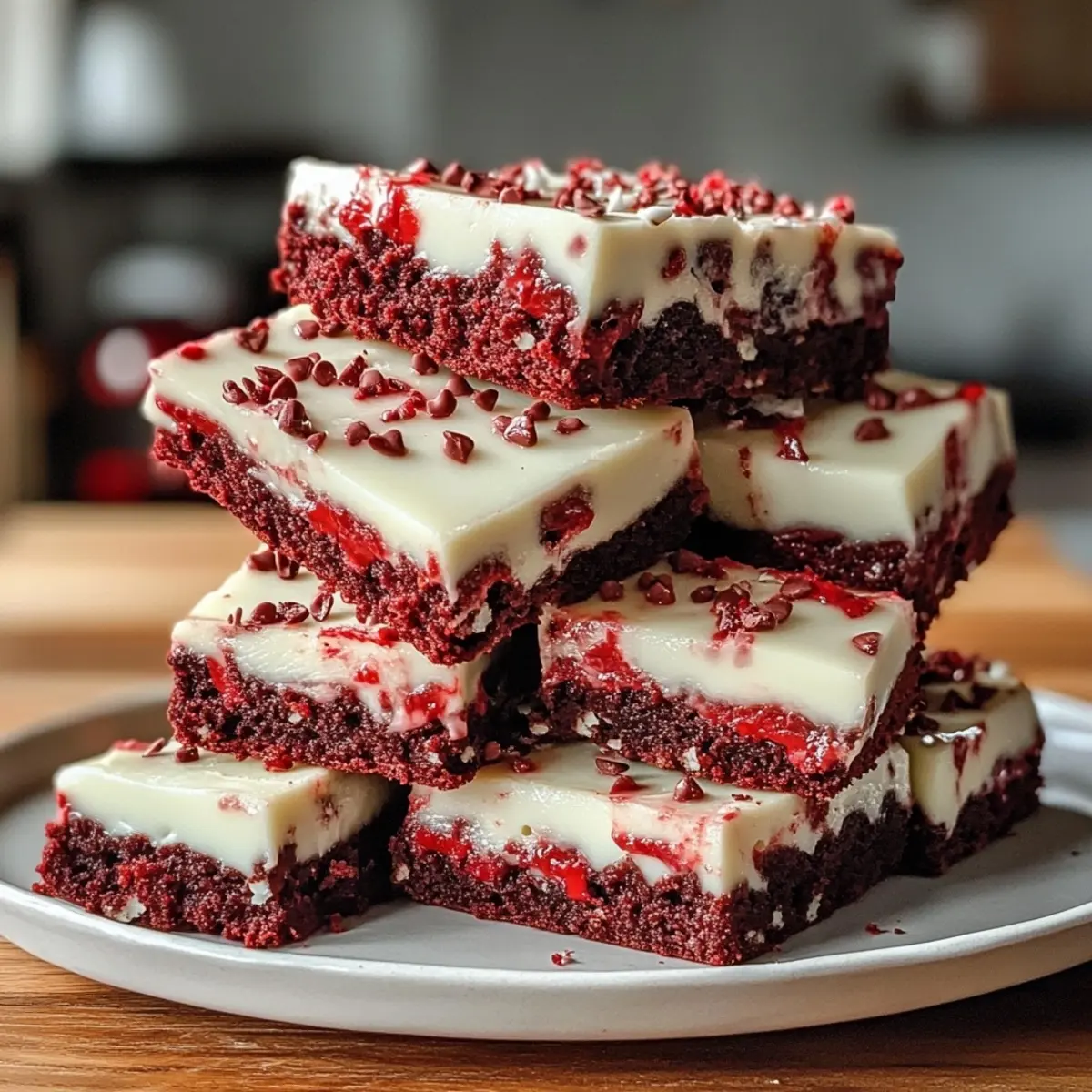 Red Velvet Brownie Bark